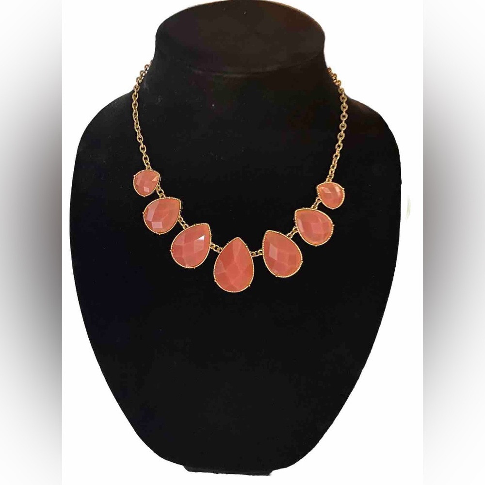 Beautiful Peach Adjustable Statement Necklace